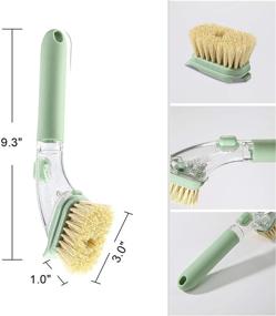 img 3 attached to 🧽 Dish Brush with Soap Dispenser Control: Natural Fiber Sisal Bristles for Effective Kitchen Cleaning of Sink, Dish, Pot, and Pan