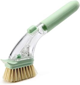 img 4 attached to 🧽 Dish Brush with Soap Dispenser Control: Natural Fiber Sisal Bristles for Effective Kitchen Cleaning of Sink, Dish, Pot, and Pan