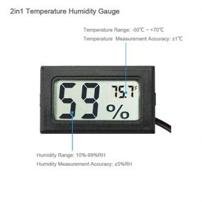 img 2 attached to 🌡️ Veanic Mini Digital Hygrometer Thermometer Gauge: LCD Display, Temperature Fahrenheit & Humidity Meter – Versatile for Incubators, Reptile Plant Terrariums, Humidors, Guitar Cases, Greenhouses – 4-Pack