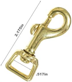 img 2 attached to 🔗 Craft County 1/2 Inch Square Brass Trigger Clip Swivel Snap Hooks - Pack of 2 - Ideal for Leathercrafts, Dog Leads, Purses, and More