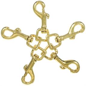 img 3 attached to 🔗 Craft County 1/2 Inch Square Brass Trigger Clip Swivel Snap Hooks - Pack of 2 - Ideal for Leathercrafts, Dog Leads, Purses, and More