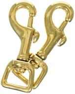 🔗 craft county 1/2 inch square brass trigger clip swivel snap hooks - pack of 2 - ideal for leathercrafts, dog leads, purses, and more logo