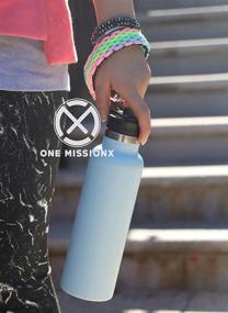 img 1 attached to 🔒 Набор крышки с соломкой и парашютной ручкой One MissionX для бутылок Hydro Flask стандартного горлышка 24, 21, 18, 12 унций и бутылок Simple Modern Ascent – гарантированная защита от протечек.