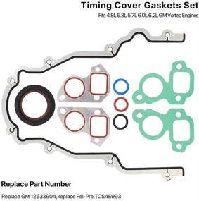 img 2 attached to Timing Cover Gasket Set Compatible