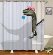 🦖 faitove funny bathing dinosaur shower curtain for kids - cute cartoon raptor design - polyester waterproof cloth decor with hooks - ideal for boys and girls - 71"(w) x 71"(h) logo