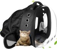 рюкзак-переноска для кошек yuejing с дизайном космической капсулы - расширяемый удобный рюкзак для домашних животных для походов, путешествий, кемпинга, активного отдыха - подходит для кошек и щенков. логотип