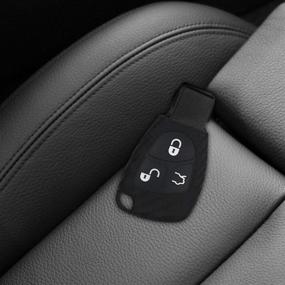 img 3 attached to 🔒 Enhanced Protection with kwmobile Silicone Key Fob Cover for Mercedes-Benz 2-3 Button Car Key - Carbon Black