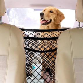 img 3 attached to rabbitgoo Dog Car Net Barrier: 3-Layer Mesh Organizer, Metal Hooks, &amp; Storage Pouch