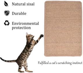 img 3 attached to Natural Sisal Cat Scratcher Mat - Cat Scratch Pad, Anti-Slip Kitty Scratching Post, Sleeping Carpet for Grinding Claws to Protect Furniture