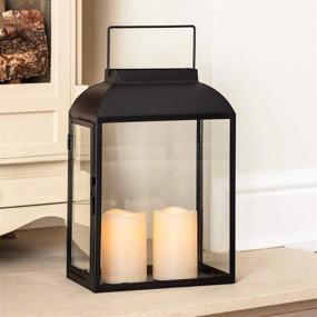 img 4 attached to 🕯️ Stylish and Convenient: Lights4fun Large Black Metal Battery-Operated LED Flameless Candle Lantern for Indoor and Outdoor Use