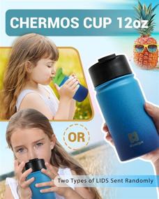 img 1 attached to 🥤 HUMIGO 12oz Insulated Water Bottle with Straw - Double Walled Vacuum Insulated, Stainless Steel, BPA Free, Kids Water Bottle [Model: 1033-350CB]