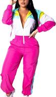 👚 eosiedur women's hooded jumpsuit with zip jacket, windbreaker pants and elastic waistband - one piece tracksuit set logo