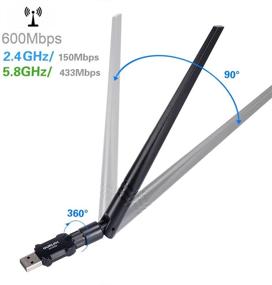 img 2 attached to OURLINK 600Mbps Mini Dual Band Wireless Network Adapter 🔌 with 5dBi Antenna - Win Vista/7/8.1/10, Mac OS X 10.9-10.15 Compatible