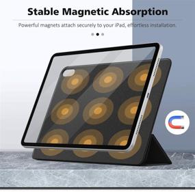 img 2 attached to MoKo iPad Air 4 Case - Slim Lightweight Magnetic Back Shell Protective Smart Stand Cover for iPad Air 4th Generation 10.9 Inch 2020, Auto Wake/Sleep