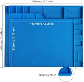 img 3 attached to Large 21.6 x 16.9 Inch Electronics Repair Mat - Silicone Magnetic Work Station with Anti-Static Wrist Strap for Computer, Laptop, MacBook, Tablet, Phone and More