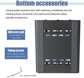 img 1 attached to 🖥️ Вертикальный стенд для ноутбука: двойной держатель для MacBook, телефона, Surface и других устройств (улучшенная док-станция, регулируемая до 17,3 дюймов)