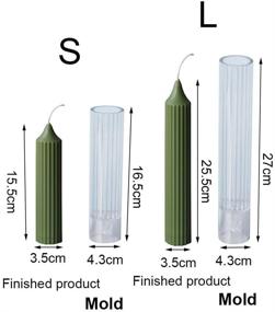 img 3 attached to 🕯️ SSEE DIY Candle & Soap Mold: Long Pole Stripe Rack Handmade Clay Craft Tools for Large Cylinder Rib Candles & Soaps (Size S)