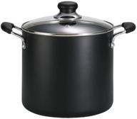 🍲 кастрюля t-fal для супа, бульона, 8 кварт, антипригарное покрытие - подходит для посудомоечной машины, угольно-черный логотип