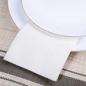 img 1 attached to 🧺 100 Soft and Absorbent Linen-Feel Disposable Hand Towels for Kitchen, Bathroom, Parties, Weddings, Dinners, or Events - Durable Decorative Cloth-Like Guest Towels and Dinner Napkins