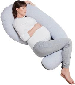 img 4 attached to 🤰 COMFYSURE Full Body Pregnancy Pillow - 58" J Shaped Maternity Pillow: Ultimate Comfort for Side Sleepers, Pregnant or Nursing Women - Hypoallergenic, Plush & Therapeutic Support