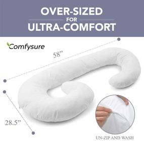 img 3 attached to 🤰 COMFYSURE Full Body Pregnancy Pillow - 58" J Shaped Maternity Pillow: Ultimate Comfort for Side Sleepers, Pregnant or Nursing Women - Hypoallergenic, Plush & Therapeutic Support