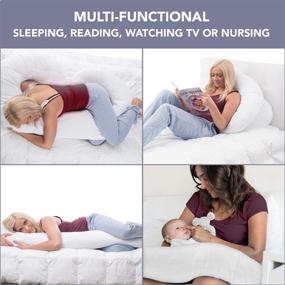 img 2 attached to 🤰 COMFYSURE Full Body Pregnancy Pillow - 58" J Shaped Maternity Pillow: Ultimate Comfort for Side Sleepers, Pregnant or Nursing Women - Hypoallergenic, Plush & Therapeutic Support