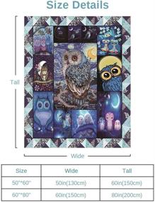 img 1 attached to 🦉 YunTu Owl Blanket - Ultra Soft Sherpa Throw Blankets for Bed Sofa and Couch - Owl Gifts for Owl Lovers - Cozy Warm Blankets