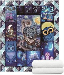 img 4 attached to 🦉 YunTu Owl Blanket - Ultra Soft Sherpa Throw Blankets for Bed Sofa and Couch - Owl Gifts for Owl Lovers - Cozy Warm Blankets