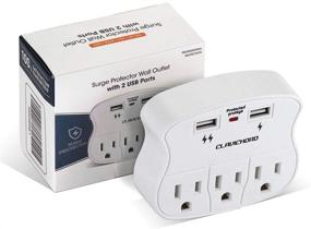 img 4 attached to Surge Protector USB Wall Mount: Power Up & Expand Outlets with 2 USB Charging Ports for Home, School, and Office