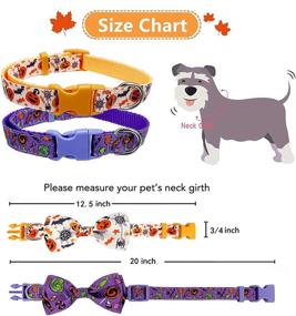 img 2 attached to Spooktacular 2 Pack Halloween Dog Collar Set: Festive Jack-O-Lantern and Candy Corn Design with Bowtie for Dogs of All Sizes