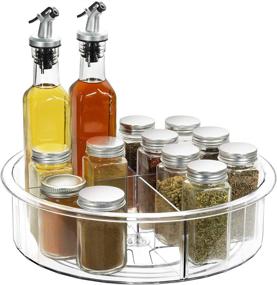 img 4 attached to 🔄 Tiblue Lazy Susan: 12in Clear Spinning Storage Container for Kitchen & Vanity Organization