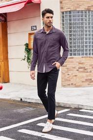 img 3 attached to Coofandy Men's Clothing and Shirts with Timeless Vertical Striped Pattern – Wrinkle-Free