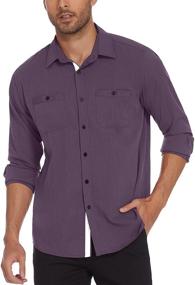 img 4 attached to Coofandy Men's Clothing and Shirts with Timeless Vertical Striped Pattern – Wrinkle-Free