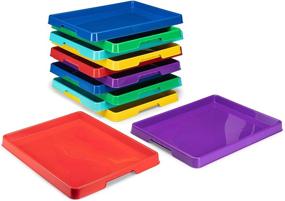 img 4 attached to 📦 Storex Sorting and Crafts Tray, 12 x 16 Inches, Assorted Primary Colors, 12-Pack - Ideal for Organization and DIY Projects!