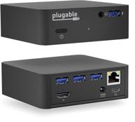 💻 high-performance plugable usb c dock: 85w charging, thunderbolt 3 & usb-c macbook compatibility, 4k@30hz hdmi, ethernet, usb 3.0 ports, usb-c pd, vesa mount included logo
