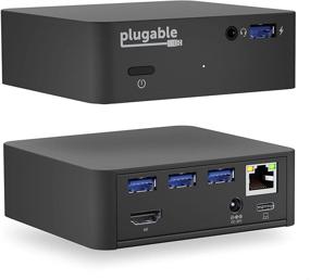 img 4 attached to 💻 High-Performance Plugable USB C Dock: 85W Charging, Thunderbolt 3 & USB-C MacBook Compatibility, 4K@30Hz HDMI, Ethernet, USB 3.0 Ports, USB-C PD, VESA Mount Included