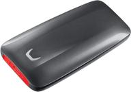 samsung x5 portable ssd 1tb thunderbolt 3 external ssd - gray/red (model mu-pb1t0b/am) logo
