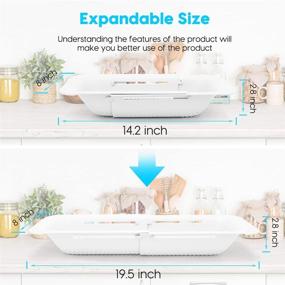 img 2 attached to 🥦 Extendable Sink Colander Strainer Basket for Fruits, Vegetables, Pasta, Noodles, and More - Over Sink Drainer for Space Saving and Portability (White)