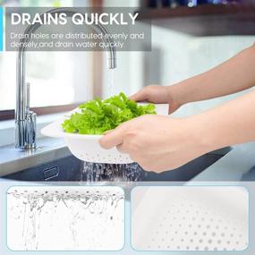 img 3 attached to 🥦 Extendable Sink Colander Strainer Basket for Fruits, Vegetables, Pasta, Noodles, and More - Over Sink Drainer for Space Saving and Portability (White)