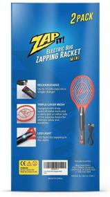 img 1 attached to 🦟 Rechargeable Bug Zapper Racket - ZAP IT! 2 Pack, Powerful 4,000 Volt, USB Charging Cable