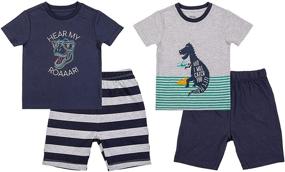 img 4 attached to 🦕 Froerley Pajamas Set 4 Pieces, Dinosaur Boys' Sleepwear in Clothing Sets