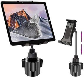 img 4 attached to 📱 leQuiven Cup Holder Phone Mount & Tablet Holder, Car Cradle Stand for iPad Mini 8.3 inch 2021, iPhone 13/12/11 Pro Max, Galaxy Z Fold 3/ Z Flip 3/ Z Flip/ Z Fold 2, Samsung S21/S20, and Other Mobile Devices Under 8.3