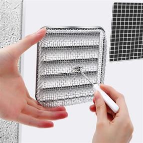 img 2 attached to 🪰 Stainless Steel Mesh Flying Insect Screen Set for RV Furnace Vent Cover - Includes Installation Tool - 2 Sizes Available (4.5 x 4.5 Inch, 8.5 x 6 Inch)