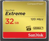boost your speed with sandisk 32gb extreme compactflash memory card udma 7 - up to 120mb/s (model sdcfxsb-032g-g46) logo