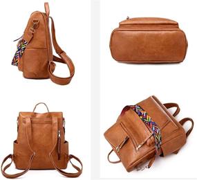img 1 attached to 🎒 Stylish and Spacious Women's Backpack Purse: PU Leather, Travel-Friendly Shoulder Bag