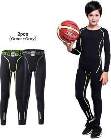 img 3 attached to 🏀 TERODACO Compression Leggings for Boys' Soccer and Basketball Clothing and Pants