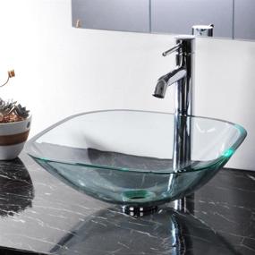 img 3 attached to Aquaterior Bathroom Tempered Glass Vessel Sink: Natural Clear Square Shape Transparent Basin - Stylish and Functional Addition to Your Bath Décor