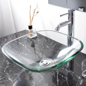 img 4 attached to Aquaterior Bathroom Tempered Glass Vessel Sink: Natural Clear Square Shape Transparent Basin - Stylish and Functional Addition to Your Bath Décor