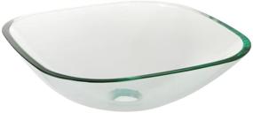 img 2 attached to Aquaterior Bathroom Tempered Glass Vessel Sink: Natural Clear Square Shape Transparent Basin - Stylish and Functional Addition to Your Bath Décor