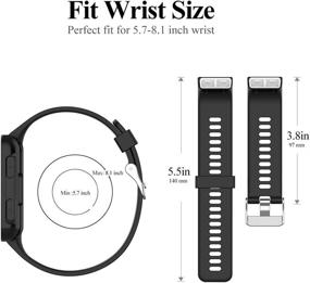 img 1 attached to 📸 High-Quality Teal1 Silicone Band for Garmin Forerunner 35 - Meifox Compatible Replacement